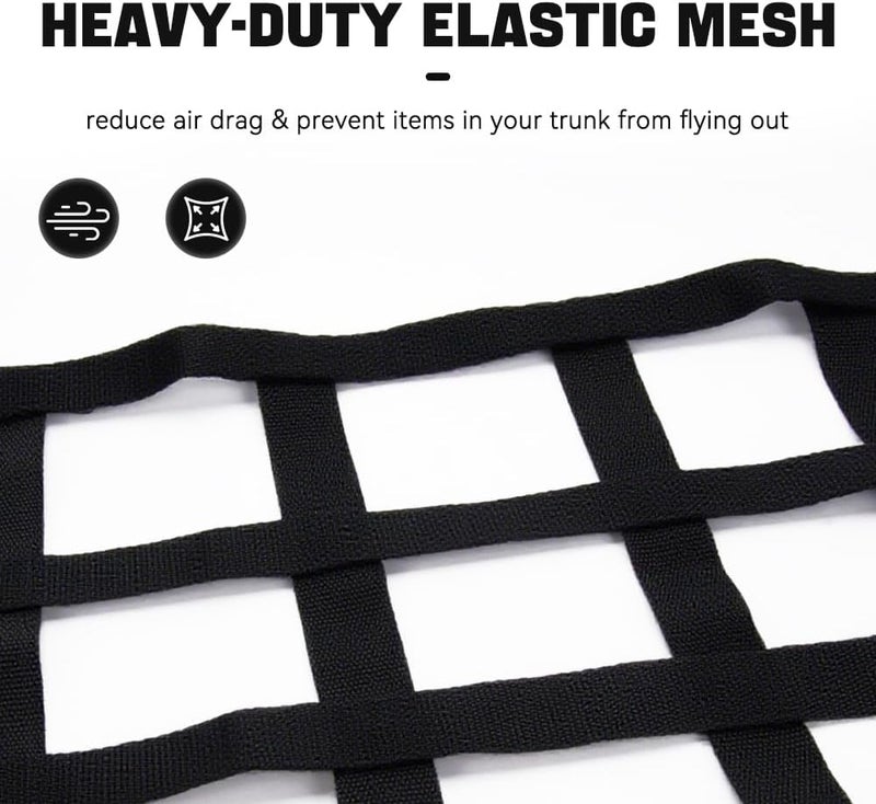 BARTOO Mesh Cargo Net Roof Top Netting Hammock Compatible with Jeep Wrangler YJ TJ JK JKU JL JLU 1987-2024 & Gladiator JT Accessories, Black - Image 2